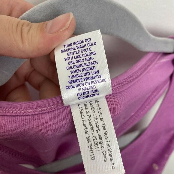 3/$15 Miss Additude pink top lace trim boho girls size L - Picture 5 of 5